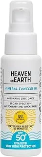 Heaven On Earth%100 Doğal Organik Içerikli Mineral Güneş Koruyucu Vegan 50+ Spf/Pa ++++ Suya Dayanıklı 50 Ml ürün görseli 1