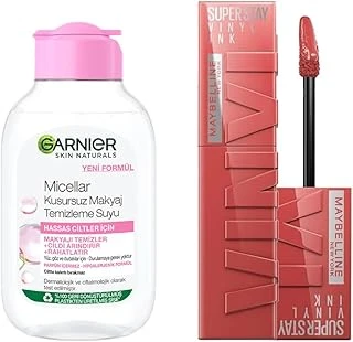 Skin Naturals Micellar Kusursuz Makyaj Temizleme Suyu (100 Ml) & New York Super Stay Vinyl Ink Uzun Süre Kalıcı Likit Parlak Ruj 15 Peachy ürün görseli 1