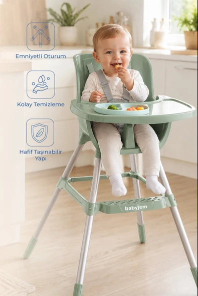 Babyjem XSoft Mama Sandalyesi Soft Yeşil ürün görseli 1