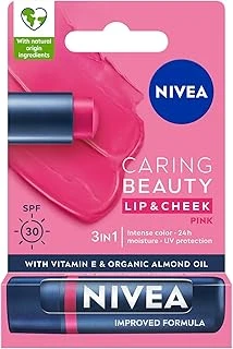Spf30 Pembe Renkli Dudak Bakım Kremi,4,8Gr,24 Saat Nemlendirme,E Vitamini,Organik Badem Yağı,Shea Yağı,Dudak Yanaklar İçin,Allık Etkisi,Mineral Yağı Bulunmaz ürün görseli 1