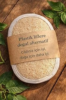 Kabak Lifli Oval Lastikli Yüz Vücut Kesesi, Doğal Kabak Lifi, Peeling ürün görseli 1