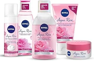 Aqua Gül Suyu İçerikli Çeyiz Seti, Makyaj Temizleme Suyu Jeli, Yüz Yıkama Köpüğü, Tonik,Krem ürün görseli 1