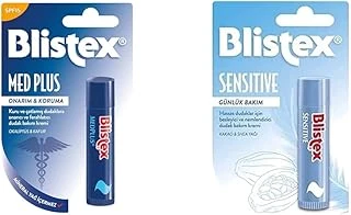 Blistex Medplus Stick Onarıcı Ferahlatıcı Dudak Bakım Kremi Spf 15 X Blistex Sensitive Besleyici Nemlendirici Dudak Bakım Kremi ürün görseli 1