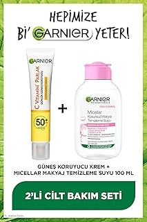 100Ml Micellar Makyaj Temizleme Suyu + C Vitamini Parlak Yüz Güneş Kremi Görünmez Doku, Pktgrnmcllrmtmsycvtprlygnskrmgrndk ürün görseli 1