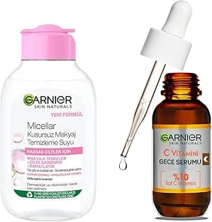 Skin Naturals Micellar Kusursuz Makyaj Temizleme Suyu (100 Ml) & C Vitamini Süper Aydınlatıcı Gece Serumu 30 Ml Cilt Bakım Seti ürün görseli 1