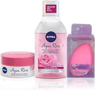 Aqua Micellar Çift Fazlı Makyaj Temizleme Suyu 400Ml Nemlendirici 50Ml, Sünger Hediye ürün görseli 1