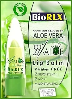 Biorlx 99% Purity Aloe Vera Color Free And Paraben Free Soothing Lip Balm Naturally Moisturize And Heal Damaging Wind, Harsh Sun, Weather Changes. It Repairs Dry, Cracked And Chapped Lips. ürün görseli 1