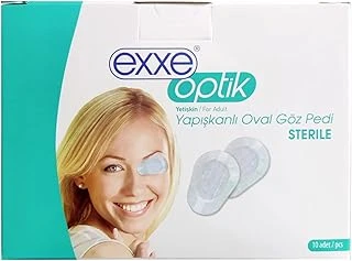 Exxe Optik Göz Pedi, Yapışkanlı Oval Göz Maskesi, Yetişkinler İçin, Steril, 10 Adet ürün görseli 1