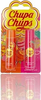 Chupa Chups 2’Li Lip Balm Seti – Çilek Portakal Aromalı Dudak Nemlendirici (Strawberry Swirl & Orange Pop) 4G X 2 | Tatlı Kokulu Renkli Dudak Bakımı ürün görseli 1