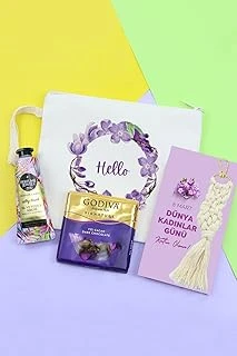 Bez El Çantası & El Vücut Kremi & Anahtarlık & Godiva Çikolata Hediye Seti ürün görseli 1