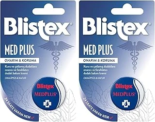 Blistex Medplus Kavanoz Kuru Çatlamış Dudaklara Onarıcı Ferahlatıcı Dudak Bakım Kremi X2 ürün görseli 1