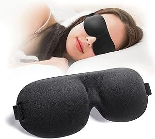 Xspring Göz Maskesi, 3D Konturlu Kupa Uyku Göz Bağı, Işık Engelleme Göz Kapağı Yumuşak Gece Maskesi Unisex Uyku Seyahat Şekerleme Yoga Için Göz Maskeleri Için Ayarlanabilir Kayış Ile (Siyah) ürün görseli 1