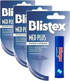 Blistex Medplus Stick Kuru Çatlamış Dudaklara Onarıcı Ferahlatıcı Dudak Bakım Kremi + Sensitive Hassas Dudaklar Için Besleyici Nemlendirici Dudak Bakım Kremi ürün görseli 1