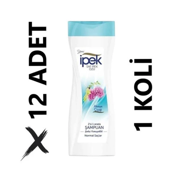 İpek Akasya Çiçeği 2'si 1 Arada Şampuan 12 x 480 ml ürün görseli 1