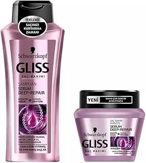 Gliss Deep Repair Şampuan 360 Ml + Deep Repair Maske 300 Ml Seti ürün görseli 1