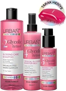 Saç Açıcı Tarak Hediyeli Glycolic Retinol Parlaklık Etkili Saç Bakım Seti (Şampuan-Süt-Serum)-Gloss ürün görseli 1