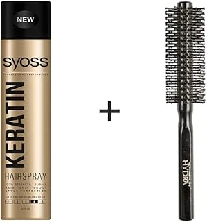 Syoss Keratin Saç Spreyi Ekstra Güçlü Tutuş 400 Ml & Hydra Profesyonel Saç Fön Fırçası Seti ürün görseli 1