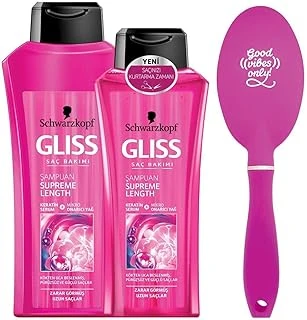 Gliss Supreme Length Şampuan 525 Ml + 360 Ml + Tarak Seti ürün görseli 1