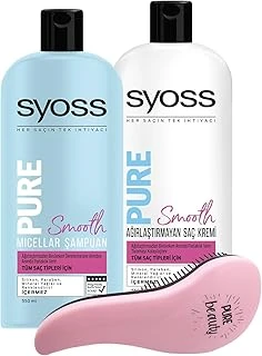 Syoss Pure Smooth Micellar Şampuan 550 Ml + Saç Kremi 550 Ml + Tarak Seti ürün görseli 1