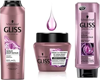 Gliss Deep-Repair Onarıcı Saç Bakımı 3'Lü Set, Şampuan, ürün görseli 1