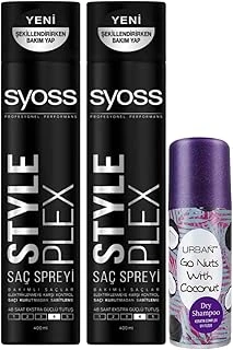 Syoss Plex Saç Spreyi 400 Ml + Go Nuts With Coconut Kuru Şampuan 75 Ml Seti ürün görseli 1