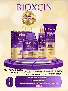 Bioxcin Collagen & Biotin Hacim Şampuanı 300 Ml + Saç Kremi 250 Ml + Sıvı Saç Kremi 150 Ml 3'Lü Set ürün görseli 1