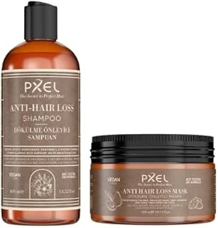 Pxel Dökülme Karşıtı Saç Bakım Seti – Şampuan Maske | Kafein, Biotin Biberiye Özlü | 400Ml + 300Ml ürün görseli 1