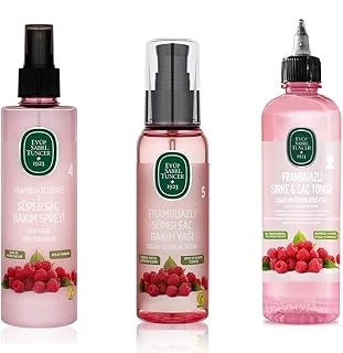 Frambuazlı Saç Toniği 500Ml, Saç Bakım Spreyi 210 Ml, Saç Bakım Yağı 100 Ml ürün görseli 1