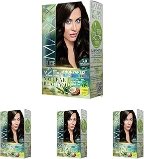 Maxx Deluxe Beauty Amonyaksız Set Saç Boyası 3.0 Koyu Kahve (4 Paketi) ürün görseli 1