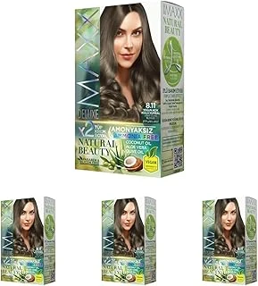 Maxx Deluxe Beauty Amonyaksız Set Saç Boyası 8.11 Yoğun Küllü Kumral (4 Paketi) ürün görseli 1