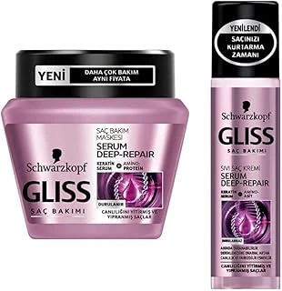 Gliss Saç Bakım Seti, Saç Maskesi 300 Ml Deep Repair + Sıvı Saç Kremi 200 Ml ürün görseli 1