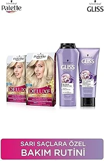 Gliss Blonde Perfector Mor Şampuan 250Ml + Mor Maske 200Ml + Palette 10-2 Platin Sarısı X2 Adet Saç Bakım Seti ürün görseli 1