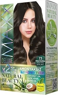 Maxx Deluxe Beauty Amonyaksız Set Saç Boyası 7.1 Küllü Kumral ürün görseli 1