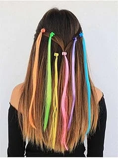 Rengarenk Unicorn 6'Lı Takma Postiş Saç Toka Pembe Sarı Mor Yeşil Renkli ürün görseli 1