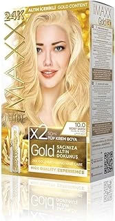 Maxx Deluxe Gold Serisi 24K Altın Parçacıklı Ile 1 Kutu 2 X 50 Ml Geliştiriciler Saç Boyası (Sedef Sarisi 10.0) ürün görseli 1