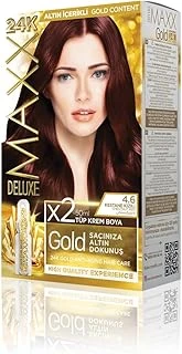 Maxx Deluxe Gold Serisi 24K Altın Parçacıklı Ile 1 Kutu 2 X 50 Ml Geliştiriciler Saç Boyası (Kestsane Kizili 4.6) ürün görseli 1