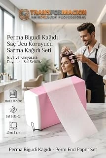 Transformacion Profesyonel Perma Bigudi Kağıdı 1000 Adet - Isıya Kimyasala Dayanıklı Saf Selülöz Saç Ucu Koruyucu Sarma Kağıdı Seti 717250 ürün görseli 1