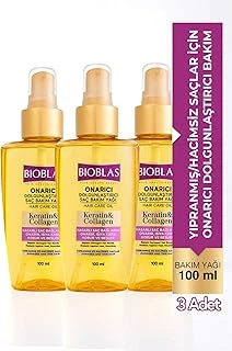 Bioblas Onarıcı Dolgunlaştırıcı Saç Bakım Yağı 100 Ml – Keratin Kolajen İçerikli, Yıpranmış Hacimsiz Saçlar İçin Besleyici Yağ, Durulama Gerektirmez ürün görseli 1