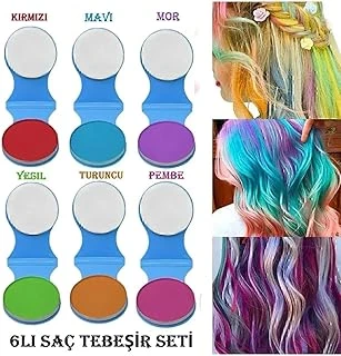 6'Lı Saç Tebeşiri Saç Boyası Seti - Geçici Renkli Saç Boyası, T001Hb ürün görseli 1