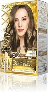 Maxx Deluxe Gold Serisi 24K Altın Parçacıklı Ile 1 Kutu 2 X 50 Ml Geliştiriciler Saç Boyası (Açik Kumral 8.0) ürün görseli 1
