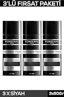 Fontenay Saç Dolgunlaştırıcı Keratin Fibers Siyah Topik Saç Tozu 50Gr X3 ürün görseli 1