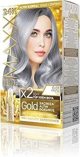 Maxx Deluxe Gold Serisi 24K Altın Parçacıklı Ile 1 Kutu 2 X 50 Ml Geliştiriciler Saç Boyası (Füme Gri̇ 0.01) ürün görseli 1