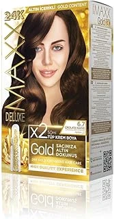 Maxx Deluxe Gold Serisi 24K Altın Parçacıklı Ile 1 Kutu 2 X 50 Ml Geliştiriciler Saç Boyası (Çi̇kolata Kahve 6.7) ürün görseli 1