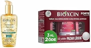Bioxcin Keratin & Argan Onarıcı Saç Bakım Yağı 150 Ml - Yıpranmış Hasar Görmüş Saçlar Bioxsine Bioxcin Forte 3 Al 2 Öde Saç Dökülmesine Karşı Bitkisel Şampuan (3 X 300 Ml) ürün görseli 1