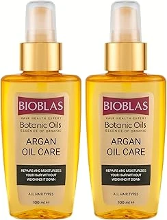 Bioblas Argan Yağlı Saç Bakım Yağı – Durulanmayan, Isıya Karşı Koruyucu, Onarıcı & Parlaklık Veren Serum,%100 Besleyici Etki, 100 Ml (2 Paketi) ürün görseli 1