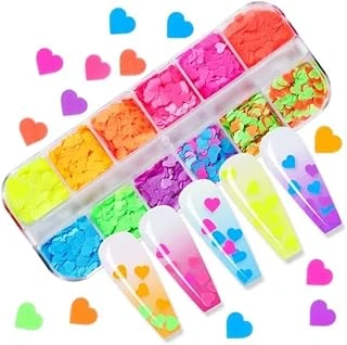 Neon Renkli Kalpler Tırnak Süsleme Folyo Pulları Mix Nail ürün görseli 1