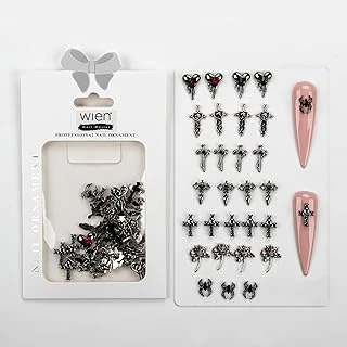 30Lu Örümcek Haç Gotik Dizayn Metal Tırnak Süsleme Charm Nail Charm Taşları Wn-501 ürün görseli 1