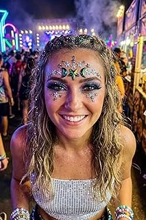 Cosmic Shine Holografik Ay Yıldız Figürlü Yüz Taşı Parti Festival Makeup Aksesuarı ürün görseli 1