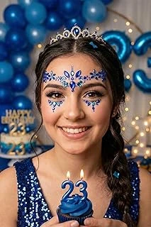 Azur Mavisi Kendinden Yapışkanlı Yüz Taşı Parti Festival Aksesuarı ürün görseli 1
