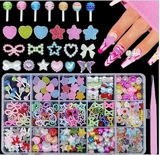 Fontenay 15 Farklı Çeşit 3D Tırnak Süsleri Tırnak Charm Nail Charms Nail Objeleri Tırnak Süs Çok Renkli ürün görseli 1